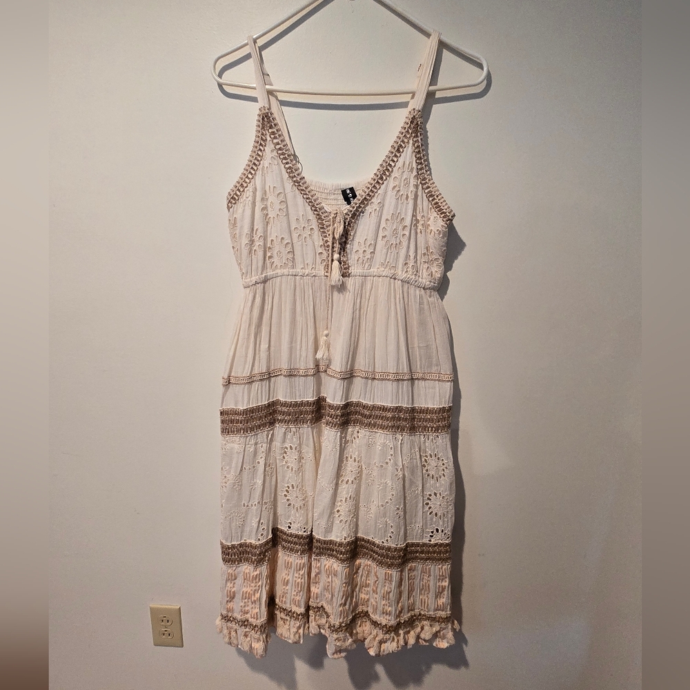 Me 2 Magic White and Brown Lace Dress